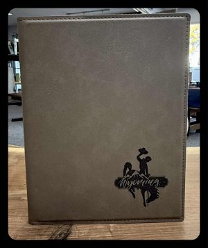 WY - Leather Notebook - 7" x 9", Wyoming Engraved